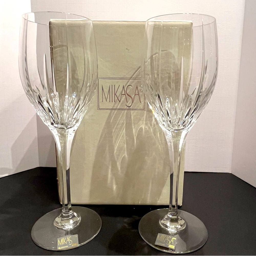 Mikasa Arctic Lights Crystal Water Goblet 9" - XY701/001 2 Piece Set With Box